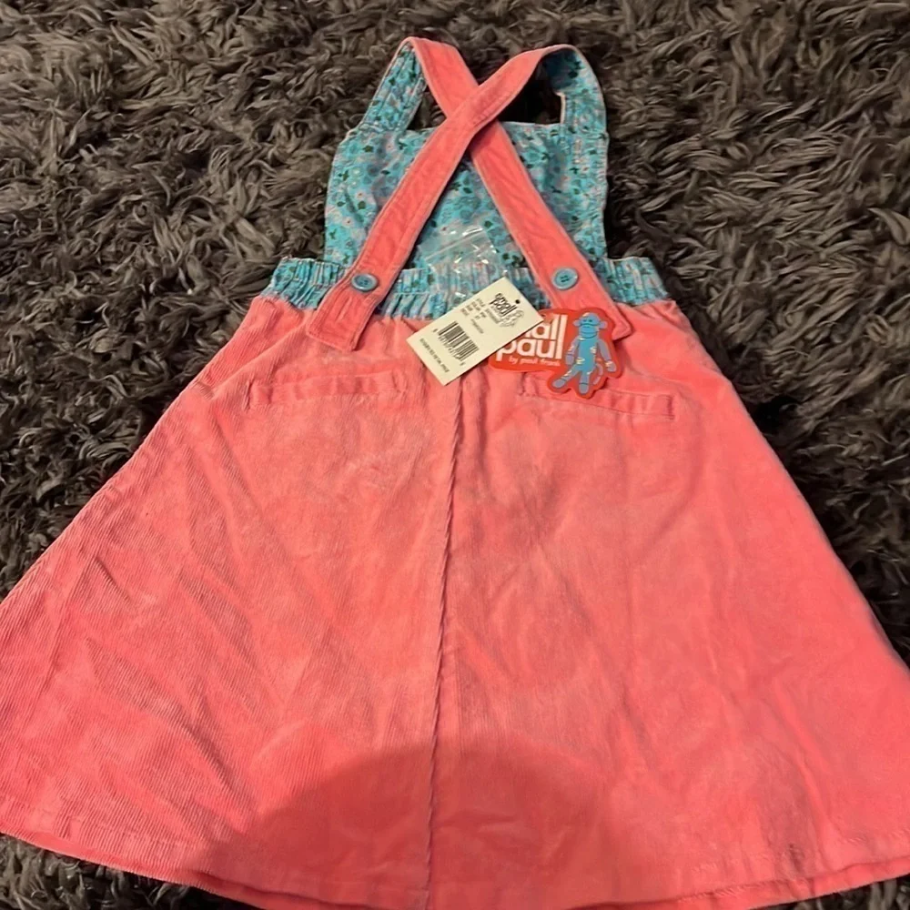 Small Paul size 3T Jumper in a coral & teal color with cute pockets.  Brand new